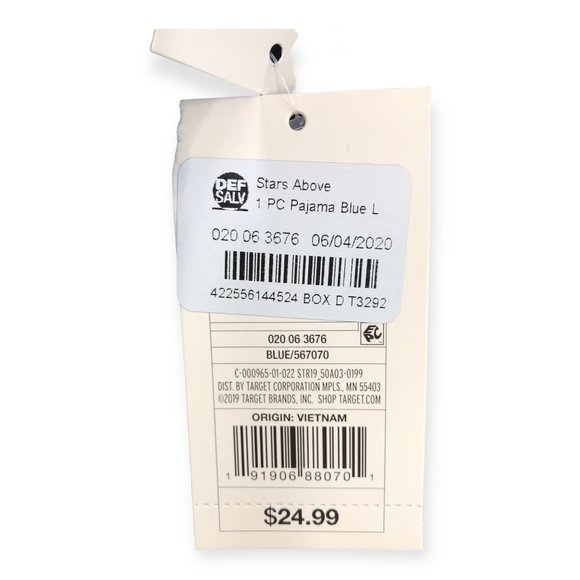 NWT Stars Above 1pc Pajama Tank Romper Womens Large Blue White Striped S… - Picture 4 of 5